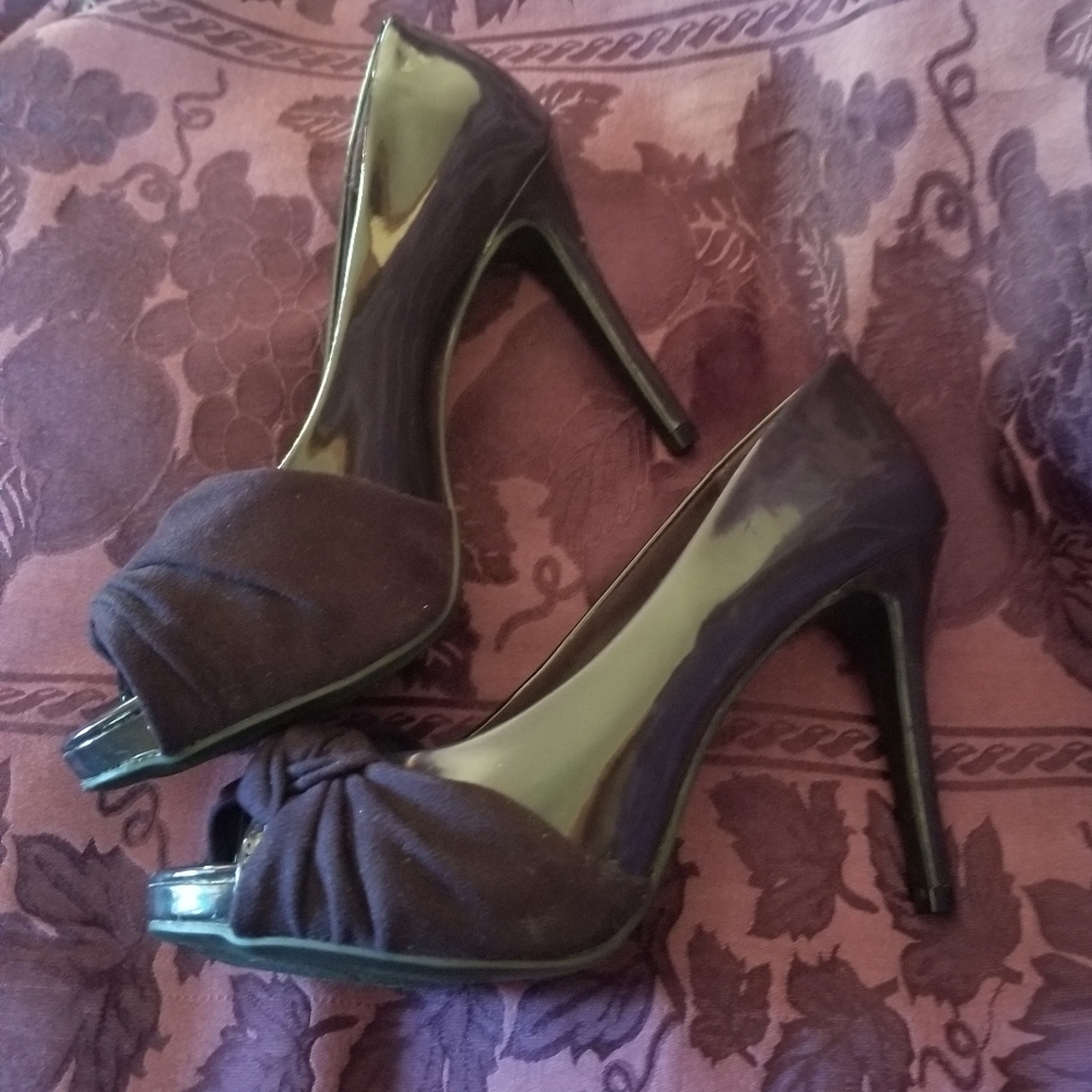 Fantasy Fiona OpenToe Patten Leather High Heels